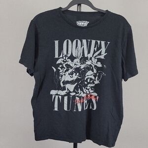 Looney Tunes Unisex Black Graphic T-Shirt, Size Large